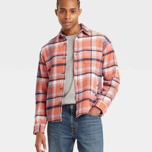 NWT Goodfellow & Co Mens L Tall Multicolor Heavyweight Flannel Button-Down Shirt